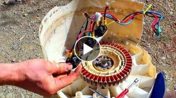 Free power- How to convert an old washing machine into a water powered generator