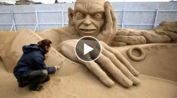 AMAZING Time Lapse SAND SCULPTING Videos - 3D Art Sand Sculptures - Talented Street Artists