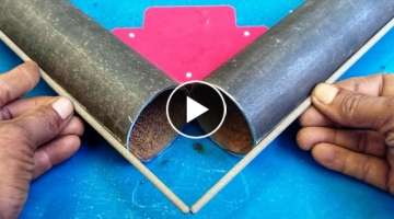 Round Pipe Cutting idea // 45 Degree Angle Cutting