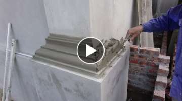 Amazing Construction Rendering Sand And Cement To The Column Foot - Build House Step By Step
