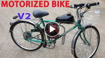 Build a Motorized Bike at home - v2 - Using 4-Stroke 49cc Engine - Tutorial