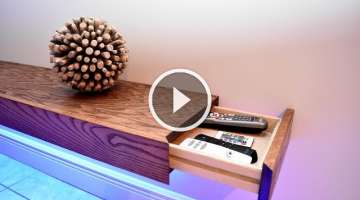 8ft Floating Shelf With Hidden Storage | DIY Build