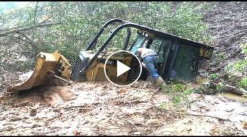 Stuck Dozer Rental Disaster Accident Buried in 5 Feet of Mud Excavator