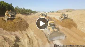 Serious Horsepower - A D10T and three D11T dozers grading for new building pad