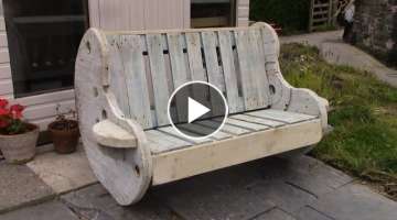 DIY Garden Bench Project - Pallet and Cable Reel Furniture