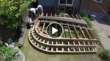 TruNorthDeck curved deck and fence - time lapse build