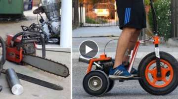 Chainsaw engine 3 wheel scooter