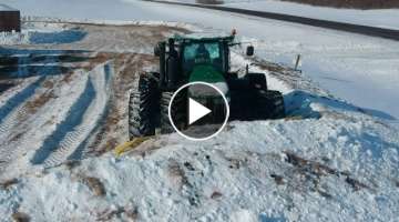 John Deere 4WD Snow Plowing!