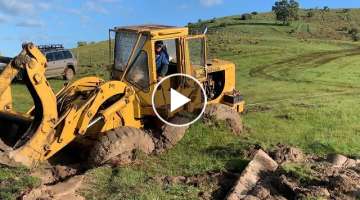 CAT LOADER AND JOHN DEERE TRACTOR BOGGED / STUCK