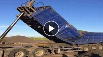 10 Extreme Dangerous Idiots Dump Truck Operator Skill. Oversize Load Heavy Equipment Machine Work...