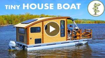 Woodworker Builds The Perfect Tiny House Boat for Life on the Water