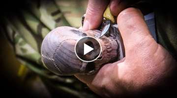Woodcarving a Miniature Skull - Netsuke Style - Halloween Special