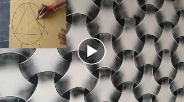 WALL PAINTING 3D EFFECT DESIGN ON BLACK SPRAY