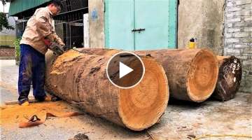 Woodworking Extremely Dangerous||Giant Woodturning|Skills & Techniques Working With Giant Wood La...