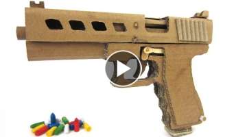How To Make Cardboard Gl0ck 19 That Sh00ts - With Magazine