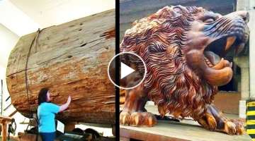 What Expert Woodworking Carpenters Carve Out Of Huge Logs is Amazing