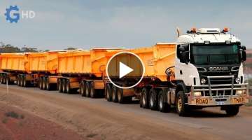 The Most Advanced Side Tipper Road Trains ▶ Dual Power Truck System for 360 tons