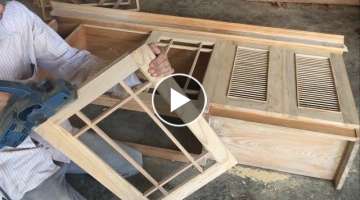 Amazing Woodworking Skills of Carpenters - Building Cabinets Door Extremely Simple and Beautiful