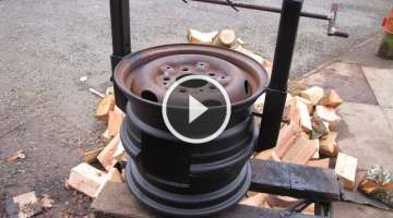 DIY Wood Stove made from Car Wheels! Easy Welding Project! Bacon! CATS!