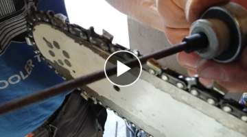 Sharpening a Chainsaw the easy way with a cordless drill