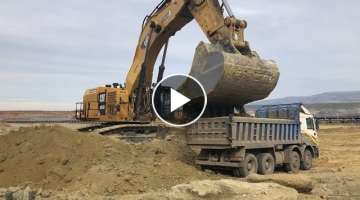 Cat 6015B Excavator Loading Trucks - Sotiriadis Ate