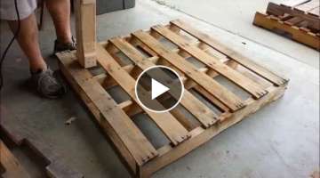 Pallet Recycling With A Drill Powered Dismantling Tool.