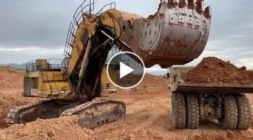 Liebherr 994 Front Shovel Excavator Loading Hitachi And Terex Dumpers