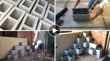 DIY Succulent Planter Using Cinder Blocks