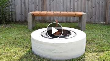Concrete FIRE PIT | from a washing machine drum