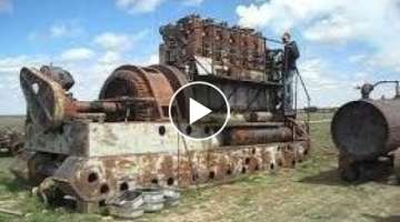 Big Old FAIRBANKS MORSE Engines COLD STARTING UP AND COOL SOUND 2