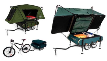 Bicycle Camper Trailer with Oversize Tent Cot 