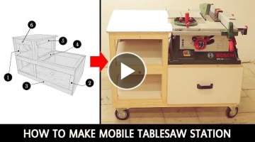How to make mobile tablesaw station