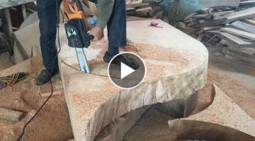 WoodWorking Projects You MUST See // How To Make Extremely Large Round Table With Hardwood