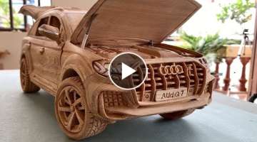 Wood Carving - Audi Q7 2021 (New Model) - Wooden Car