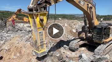 Caterpillar & Liebherr Excavators With Hydraulic Hammers On Demolitions - Sotiriadis/Labrianidis