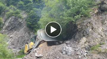 Very Perfect Work By BULLDOZER KOMATSU Against Rocks TREES and so on...