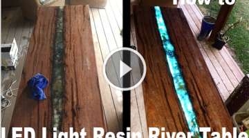 LED epoxy resin river table