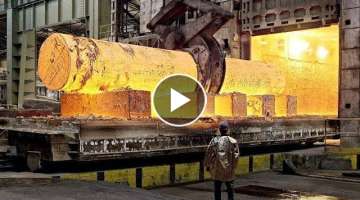 The whole process of forging and machining giant ship's shaft | hydraulic press forging machine