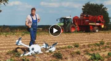 Farmer shoots drone with potato from the sky