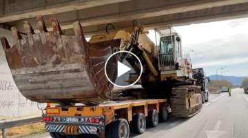 Loading And Transporting The Huge 123 Tonnes Liebherr 984 Shovel Excavator-Fasoulas Heavy Transpo...