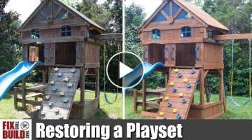 How to Restore an Old Wooden Playset | Swing Set Restoration