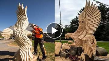 Amazing Fastest Skills Chainsaw Wood Carving, Incredible Woodworking ideas Easy