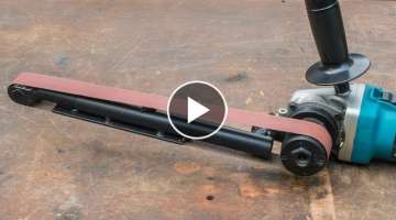 Angle grinder hack, large homemade power file belt sander