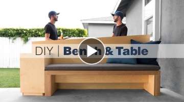 Outdoor Bench with Standing Height Table / How To Build Patio Furniture / Woodworking