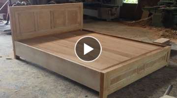 Woodworking Skills Are Very Smart - How To Building A Queen Size Bed Extremely Simple and Beautif...