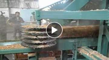 Amazing Fastest Wood Sawmill Machines Working - Wood Cutting Machine Modern Technology