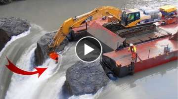 Beaver Dam Removal with Excavator/ Awesome Floods & Dredging/ Excavator Stuck Muddys