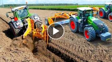 Deep ploughing & Field Leveling | Fendt 939 S4 (2x) & 1050 | Van Werven | diepploegen / Plowing