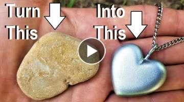 I make a heart pendant from a ROCK! (tutorial) also sneak peek and I show you my pet dinosaur