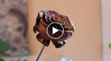 Carving a wooden rose with Dremel